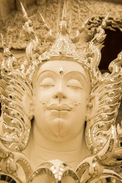 Украшение Литьем Искусства Храме Ронг Кхун Таиланд — стоковое фото