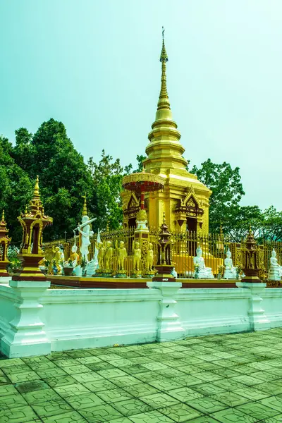 Zlatá Pagoda Chrámu Prathat Doi Wao Thajsko — Stock fotografie