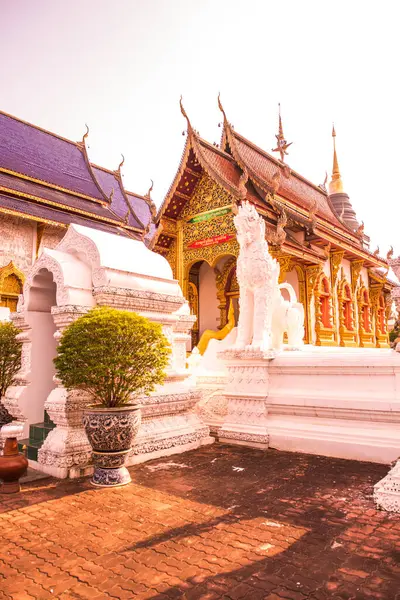 Piękny Kościół Stylu Tajskim Świątyni Ban Den Tajlandia — Zdjęcie stockowe