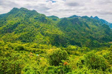 Tayland 'ın Chiangmai bölgesindeki dağ manzarası..