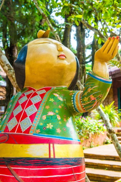 Statue Bois Dans Parc Thaïlande — Photo