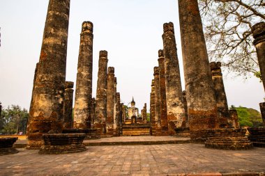 Antik Buda heykelinin sukhothai Tarih Parkı, Tayland.