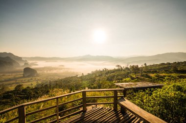 Phu Langka Ulusal Parkı, Tayland Güzel Dağ Manzarası.