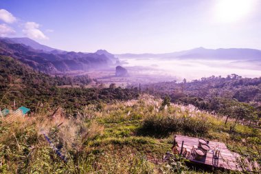 Phu Langka Ulusal Parkı, Tayland Güzel Dağ Manzarası.