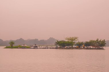 Tilok Aram temple in Kwan Phayao lake, Thailand.