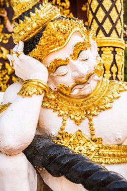 Beyaz dev heykel Watphadarabhirom Tapınağı, Tayland.