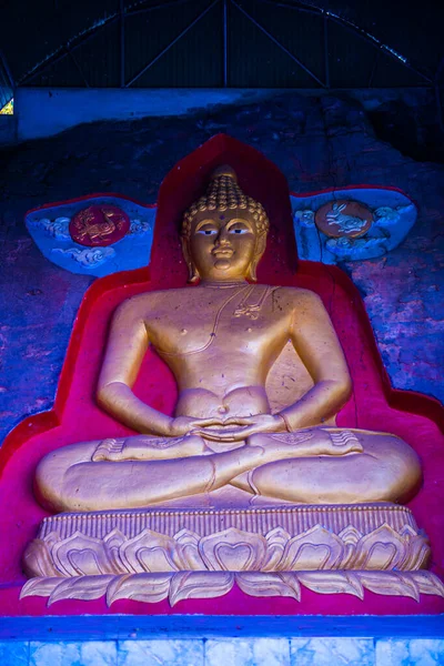 Buddha Művészet Faragása Sziklán Huai Pha Kiang Templom Thaiföld — Stock Fotó