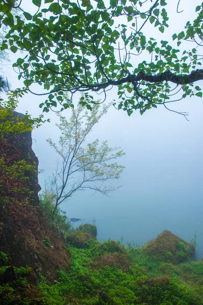Вид Озеро Туманом Таиланде Таиланд — стоковое фото