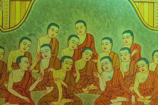 Рисунок Монаха Стене Таиланд — стоковое фото