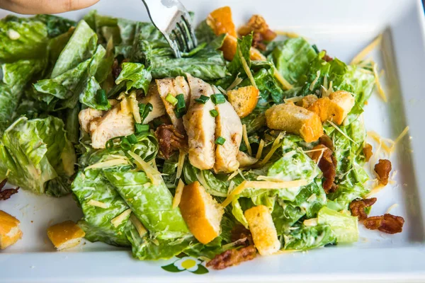 Caesar Salade Met Gegrilde Kip Thailand — Stockfoto
