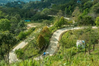 Chiangrai, Tayland 'da Doi Pha Tang yolu..