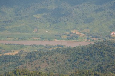 Chiangrai Eyaleti, Tayland 'da Doi Pha Tang' da Top View.