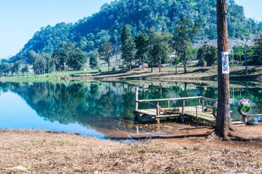 Tayland 'ın Chiangmai eyaletinde göl manzarası.