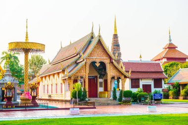 Phrathat Hariphunchai Tapınağı, Tayland manzarası.