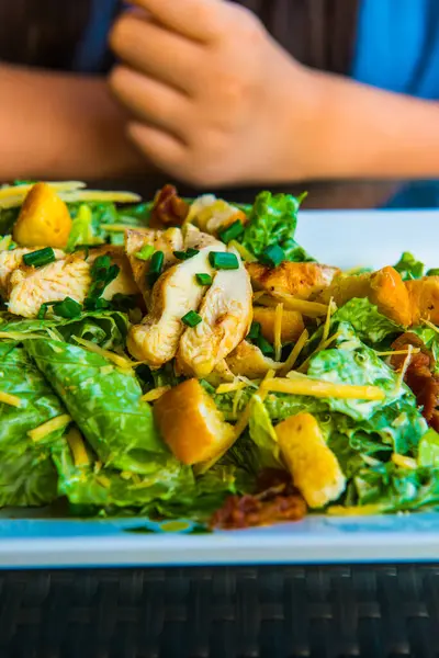 Caesar Salade Met Gegrilde Kip Thailand — Stockfoto