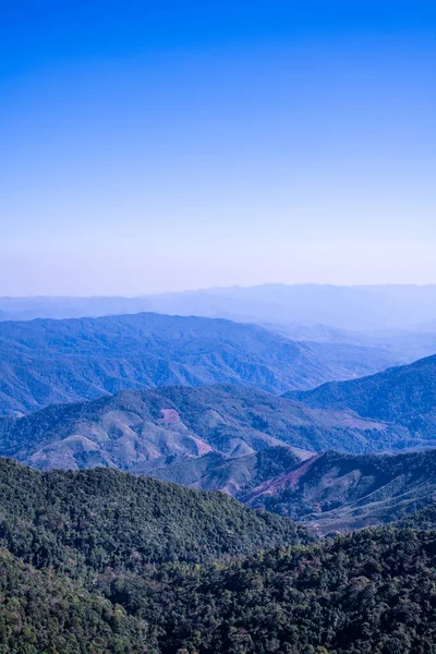 Mountain view at 1715 view point in Nan province, Thailand.