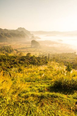 Phu Langka Ulusal Parkı, Tayland Güzel Dağ Manzarası.