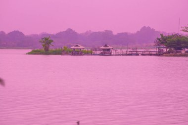 Tilok Aram temple in Kwan Phayao lake, Thailand.
