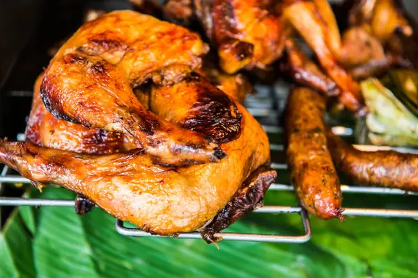 Grillowany Kurczak Grillu Tajlandia — Zdjęcie stockowe