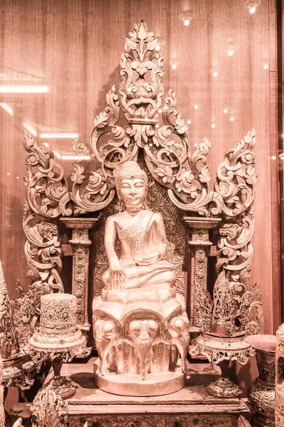 Antigua Estatua Buddha Phra Kaew Templo Tailandia —  Fotos de Stock