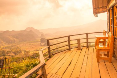 Thailand Phu Langka Ulusal Parkı 'nda Terrace ile güzel bir manzara..