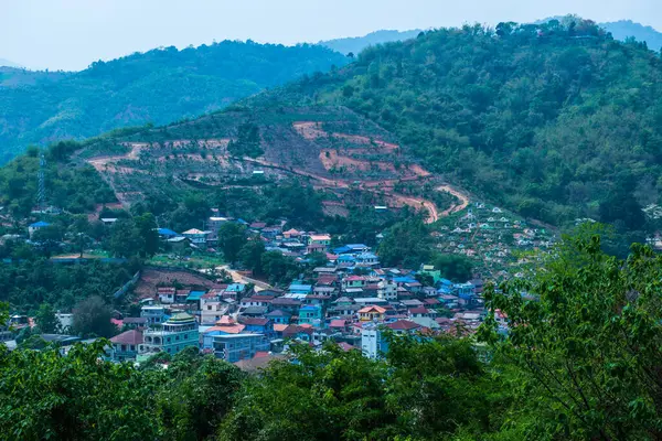 Villaggio Montagna Myanmar — Foto Stock