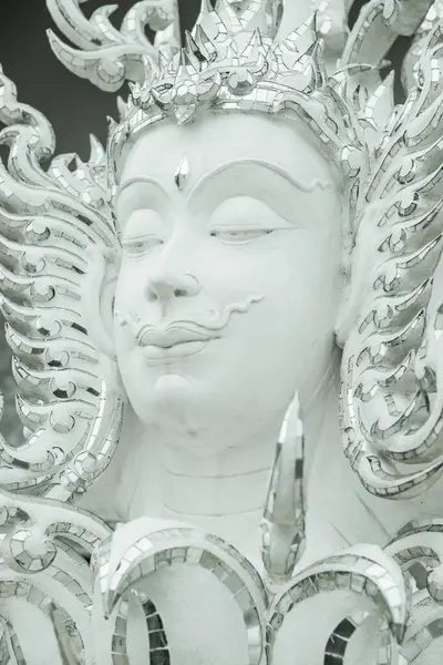 Dekoracja Sztuką Formowania Świątyni Rong Khun Tajlandia — Zdjęcie stockowe