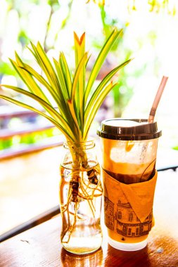 Kahveli küçük bir bitki, Tayland.