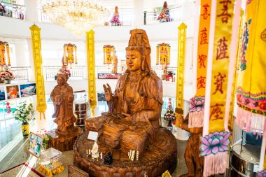 Guan Yin heykeli Hyuaplakang Tapınağı, Tayland 'da yapılmış..