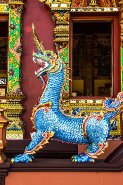 Himmapan hayvan heykeli Prayodkhunpol Wiang Kalong Tapınağı, Tayland.