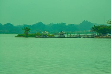 Tilok Aram temple in Kwan Phayao lake, Thailand.