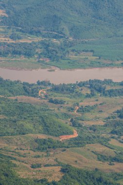 Chiangrai Eyaleti, Tayland 'da Doi Pha Tang' da Top View.