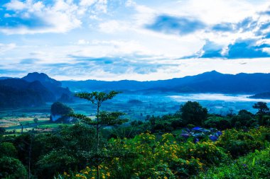 Phu Langka Ulusal Parkı, Tayland Güzel Dağ Manzarası.