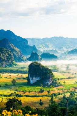 Phu Langka Ulusal Parkı, Tayland Güzel Dağ Manzarası.