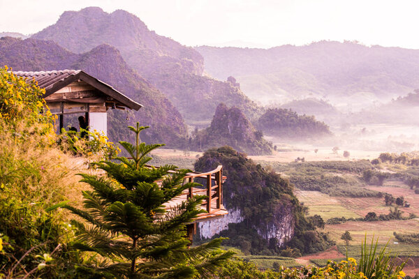 Beautiful Mountain View of Phu Langka National Park, Thailand.