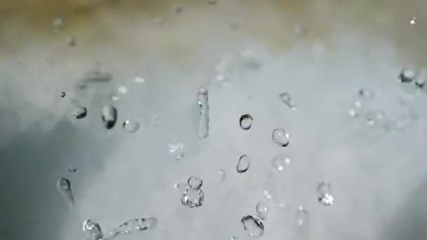 Gotas Agua Están Salpicando Hay Vapor Fresco Fondo — Vídeos de Stock