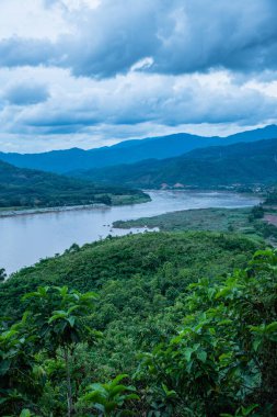 Mekong nehrinin doğal manzarası, Tayland.