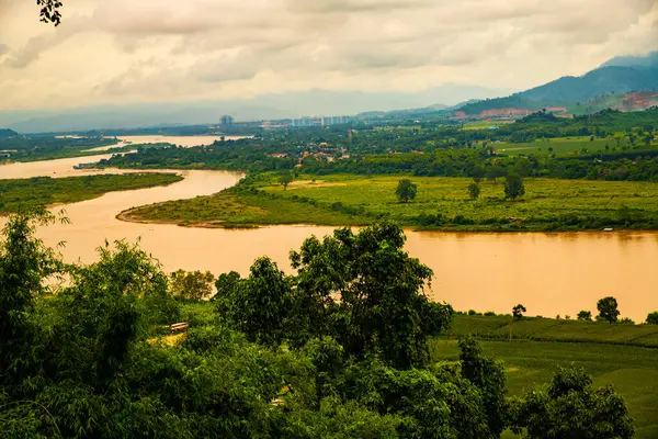 Blick Von Oben Auf Den Mekong Bei Chiang Saen Thailand — Stockfoto