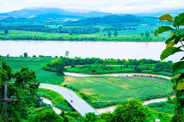 Ovanifrån Mekong Floden Vid Chiang Saen Stad Thailand — Stockfoto