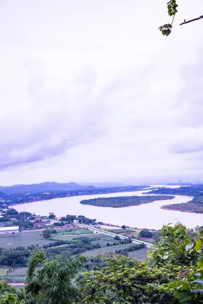 Vedere Top Râului Mekong Orașul Chiang Saen Thailanda — Fotografie, imagine de stoc