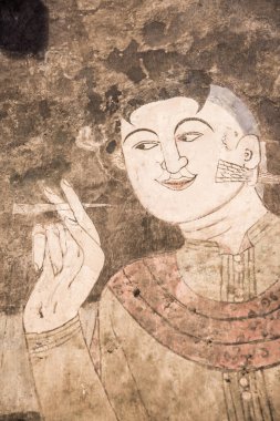 Wat Phumin, Tayland 'da antik duvar resmi.