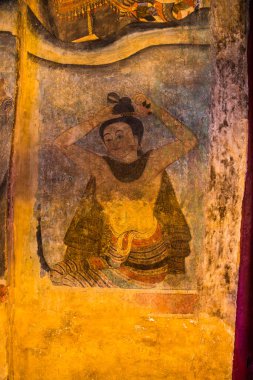 Wat Phumin, Tayland 'da antik duvar resmi.