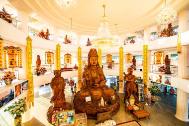 Guan Yin heykeli Hyuaplakang Tapınağı, Tayland 'da yapılmış..