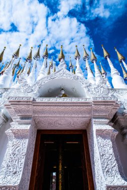 The Pong Sunan temple with clouds in Phrae province, Thailand.
