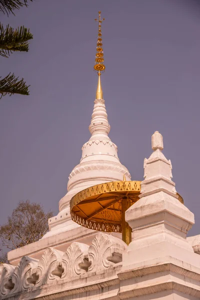Biała Pagoda Mieście Nan Tajlandia — Zdjęcie stockowe