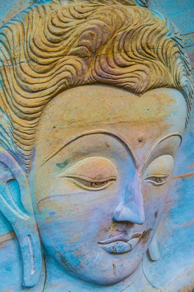 Резьба Будды Искусство Скале Huai Pha Kiang Храм Таиланд — стоковое фото