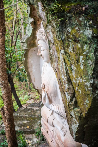 フアファキアン寺院の岩の上に仏画を彫る — ストック写真