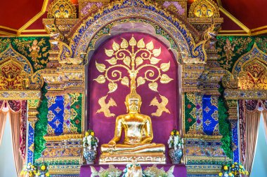 Prayodkhunpol 'deki güzel Buda heykeli Wiang Kalong Tapınağı, Tayland.