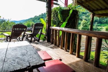 Tayland 'ın Chiangmai şehrinde Tayland tarzı teras..