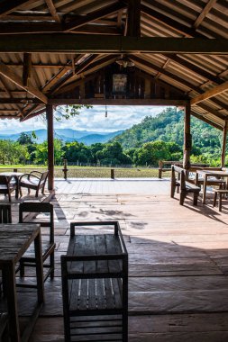 Tayland 'ın Chiangmai şehrinde Tayland tarzı teras..